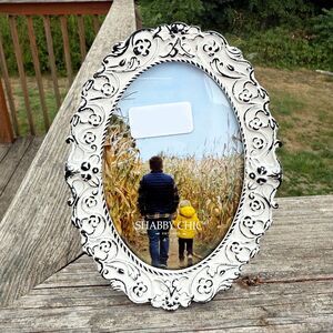 NEW Shabby Chic Distressed Style White Black 4x6in Picture Frame